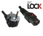 Preview: DINIC Netzkabel Schuko auf C13 mit Verriegelung, locking, 1mm², 2m